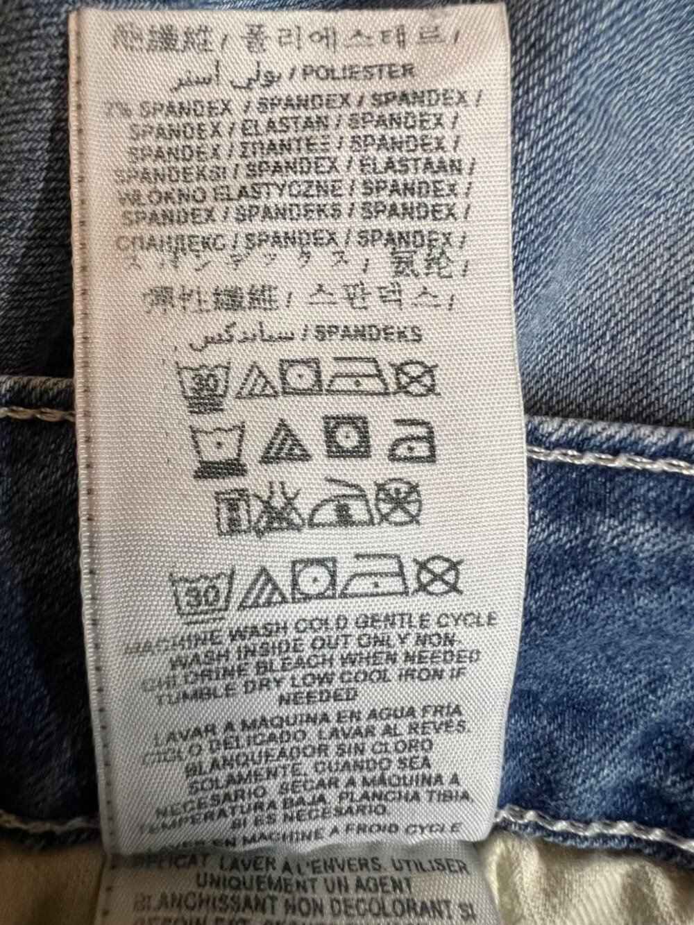 G by guess mid rise jeans size 31 stretch medium wash cuffed Y2K - Picture 12 of 14